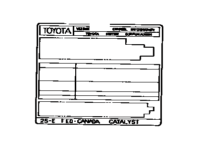 Toyota 11298-74261 Plate, Emission Control Information