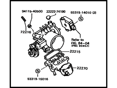 1989 Toyota Celica Throttle Body - 22210-74150
