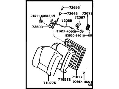 Toyota 71480-2B682-04 Back Assembly, Rear Seat, RH