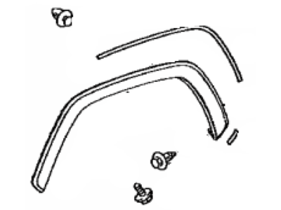 Black Passenger Side Front Fender Flare Molding For 2019-2024 Toyota RAV4 - Direct Fit