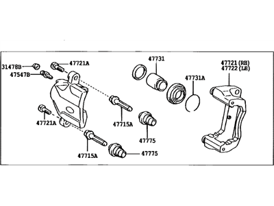 2006 Toyota Prius Brake Caliper - 47730-47020