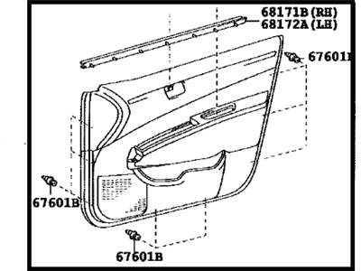 Toyota 67610-47130-C1 Board Sub-Assy, Front Door Trim, RH