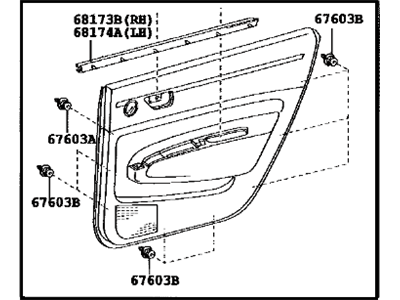 Toyota 67640-47080-E0 Board Sub-Assy, Rear Door Trim, LH