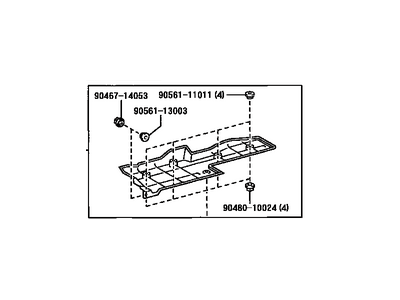 Toyota 58168-47010 Cover, Front Floor, Center LH