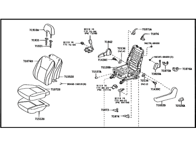 Toyota 71200-47400-E0 Seat Assy, Front LH