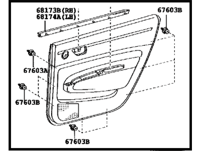 Toyota 67630-47100-E0 Board Sub-Assy, Rear Door Trim, RH