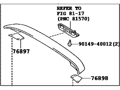 Toyota 76085-52130-J1 Spoiler Sub-Assy, Rear