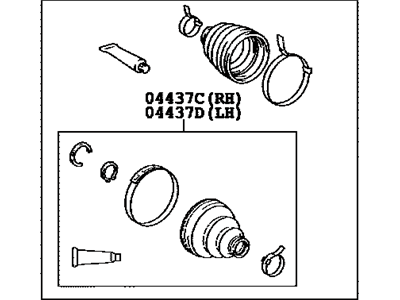 Toyota 04429-01010 Front Cv Joint Boot Kit, In Outboard, Right