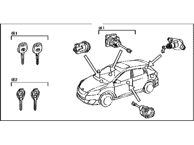 2011 Toyota Matrix Door Lock Cylinder - 69005-02391