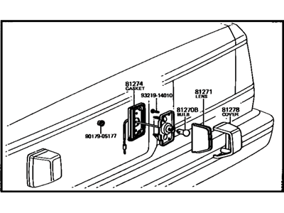 Toyota 81690-29095 Lamp Assy, License Plate