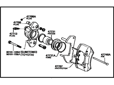 Toyota 47730-12111 Cylinder Assy, Front Disc Brake, RH