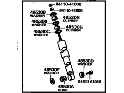 Toyota 48531-19637 Shock Absorber Assembly Rear Left