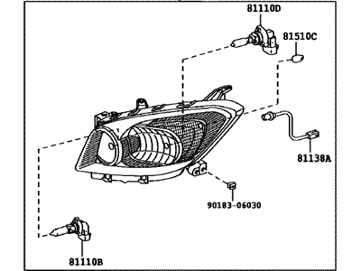 Toyota 81150-0R010 Driver Side Headlight Assembly