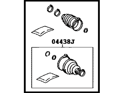 Toyota 04428-0R010 Front Cv Joint Boot Kit, In Outboard, Left