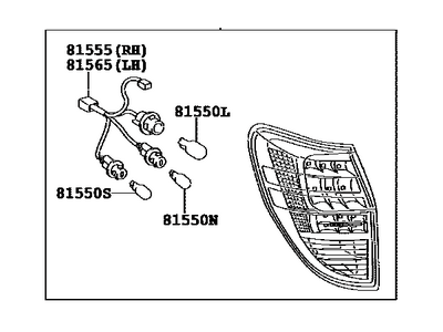 Toyota 81560-0R010 Lamp Assembly, Rear Combination