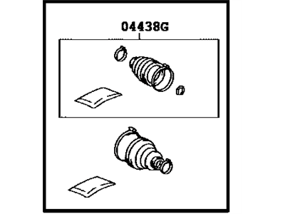 Toyota 04427-0R020 Front Cv Joint Boot Kit, In Outboard, Right