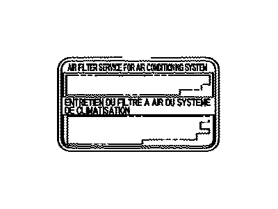 Toyota 87529-0E010 Label, Air Filter Ca