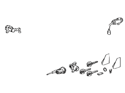Toyota 69005-34051 Cylinder Set, Lock W/Transponder Key Transmitter