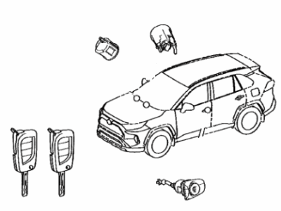 Toyota 69005-0R140 Cylinder & Key Set