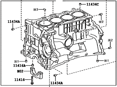 Toyota 11410-39055 Block Sub-Assy, Cylinder