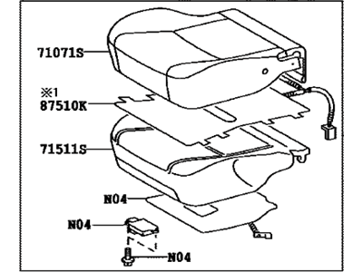 Toyota 71002-02Y11-B0 Front Seat Set