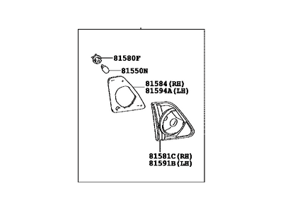 2012 Toyota Corolla Back Up Light - 81580-02290