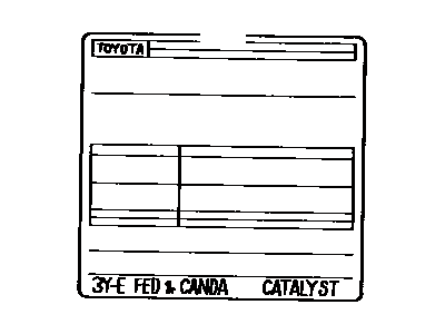 11298-73120 Toyota Emission Control Information Plate Illustration 1 of 1