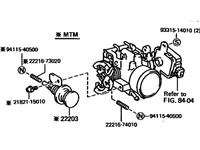 1984 Toyota Van Throttle Body - 22210-73020