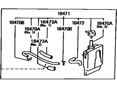 1993 Toyota Paseo Coolant Reservoir - 16470-55030