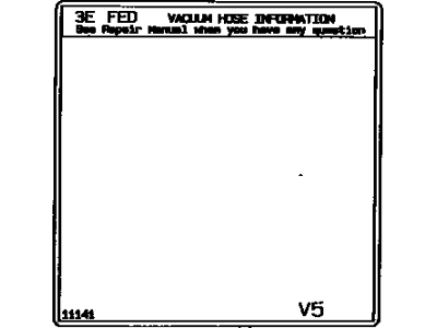 Toyota 17792-11491 Plate, Engine Vacuum Hose Information