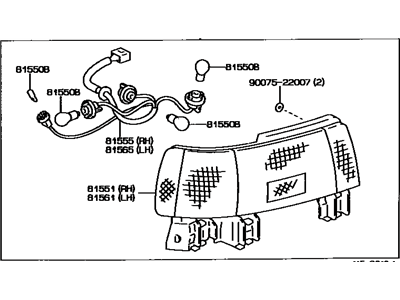 Toyota 81560-16460 Lamp Assy, Rear Combination, LH