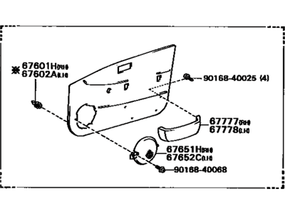 Toyota 67620-1G060-01 Board Sub-Assy, Front Door Trim, LH