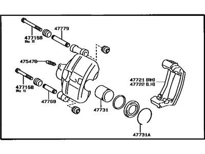 Toyota Tercel Brake Caliper - 47730-10100