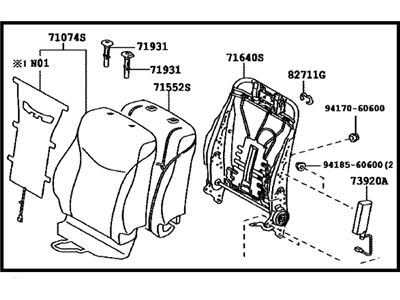 Toyota 71440-47611-B0 Back Assembly, Front Seat