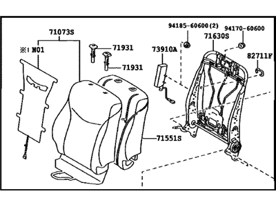 Toyota 71430-47370-E5 Back Assembly, Front Seat