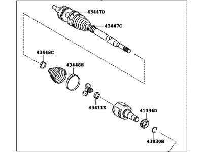 2017 Toyota Mirai Axle Shaft - 43410-62010