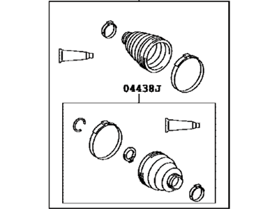 Toyota 04428-62010 Front Cv Joint Boot Kit, In Outboard, Left