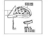 Toyota 87940-0E272 MIRROR ASSEMBLY, OUTER R