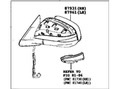 Toyota 87910-0E143 MIRROR ASSEMBLY, OUTER R