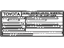 Toyota G9131-0R011 Label, Ev Emission C