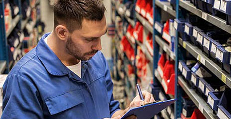 Large parts inventory in the warehouse